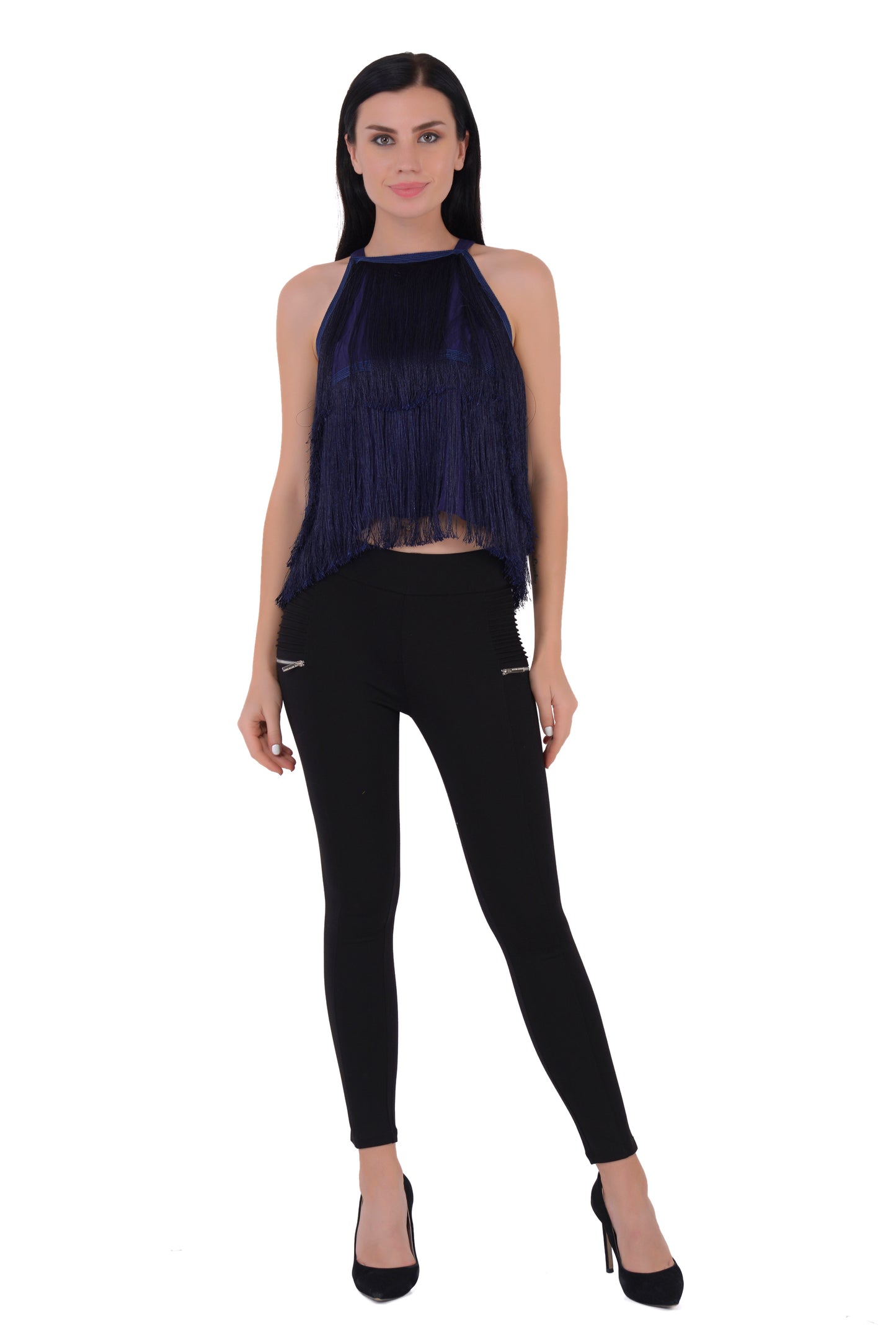 Halter Neck Fringe Top