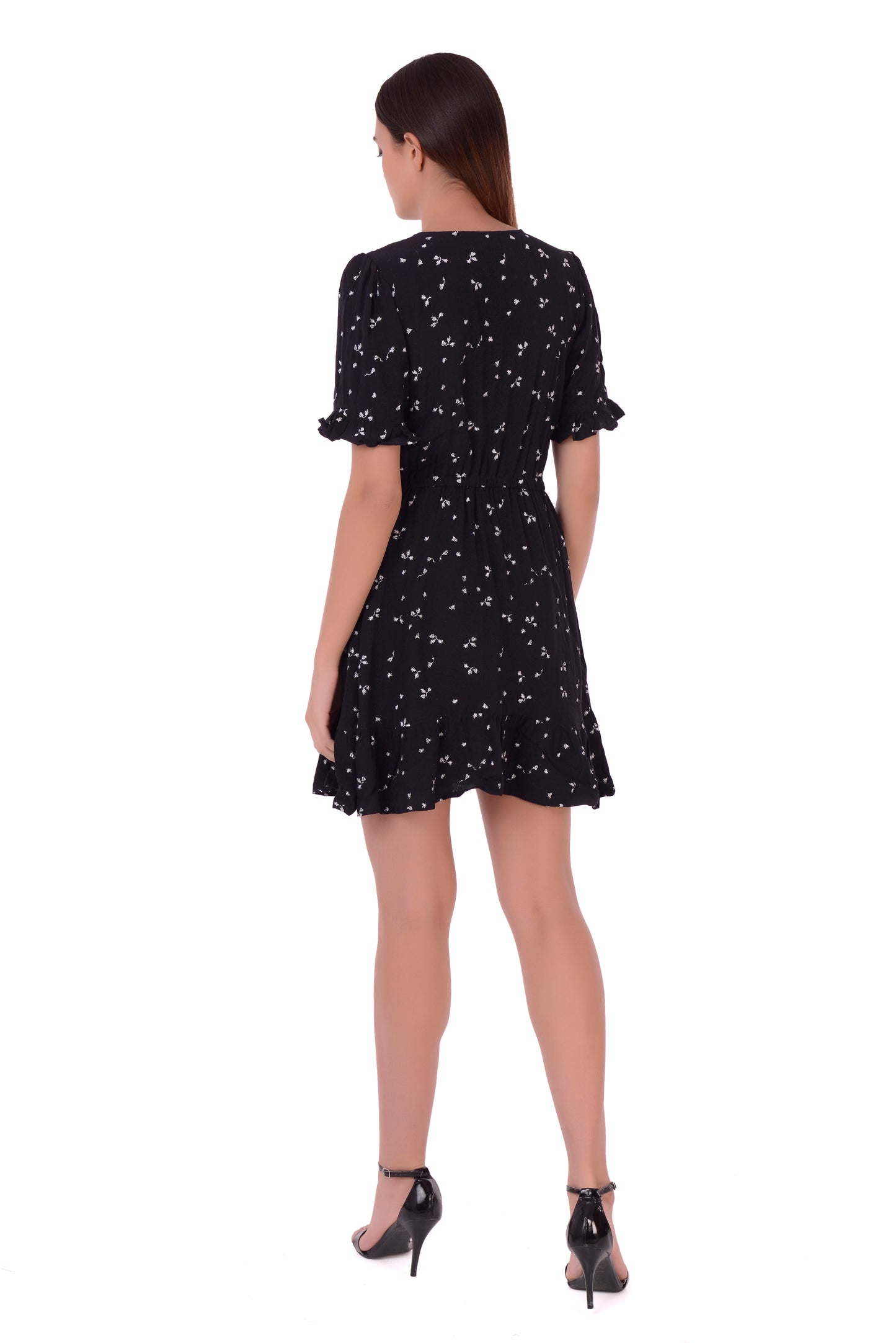 Mini Black Floral Dress