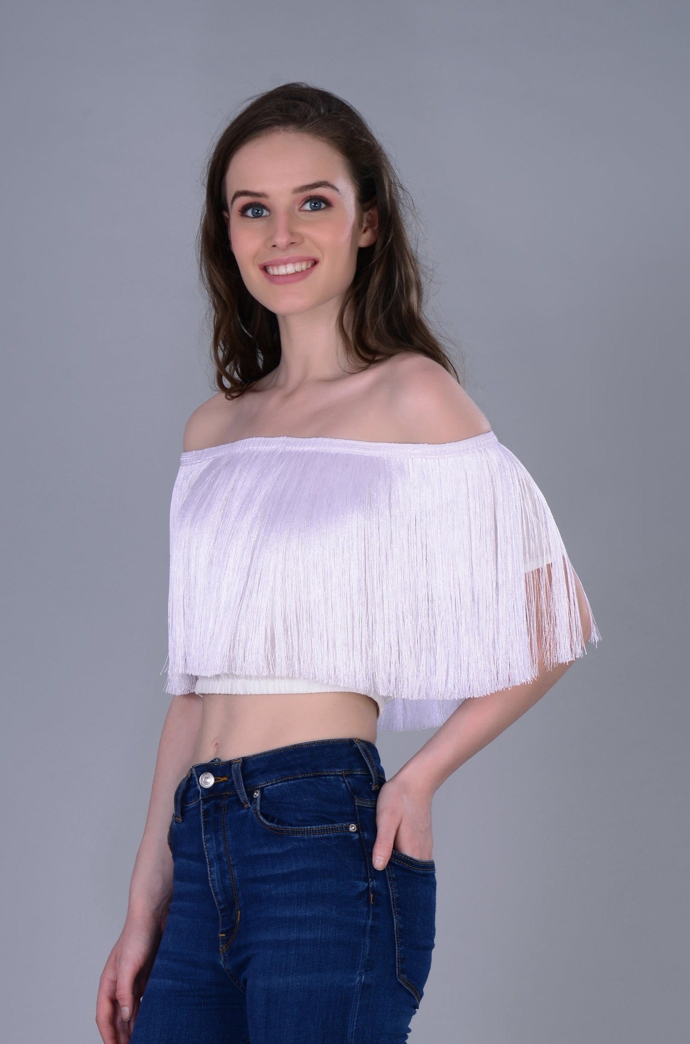 Off shoulder Fringe top