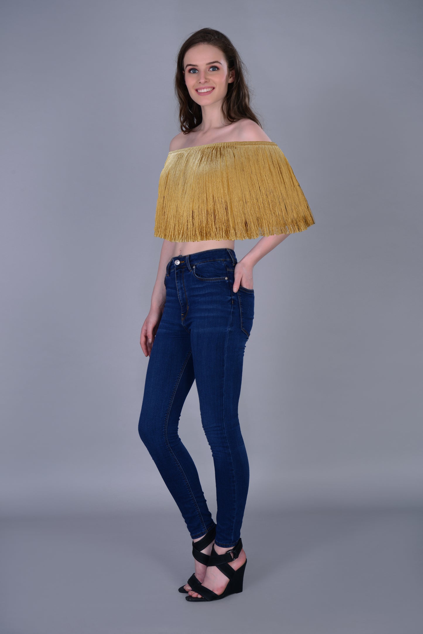 Off shoulder Fringe top