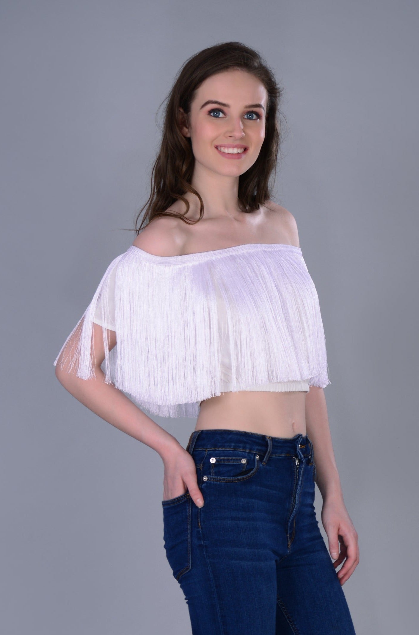 Off shoulder Fringe top