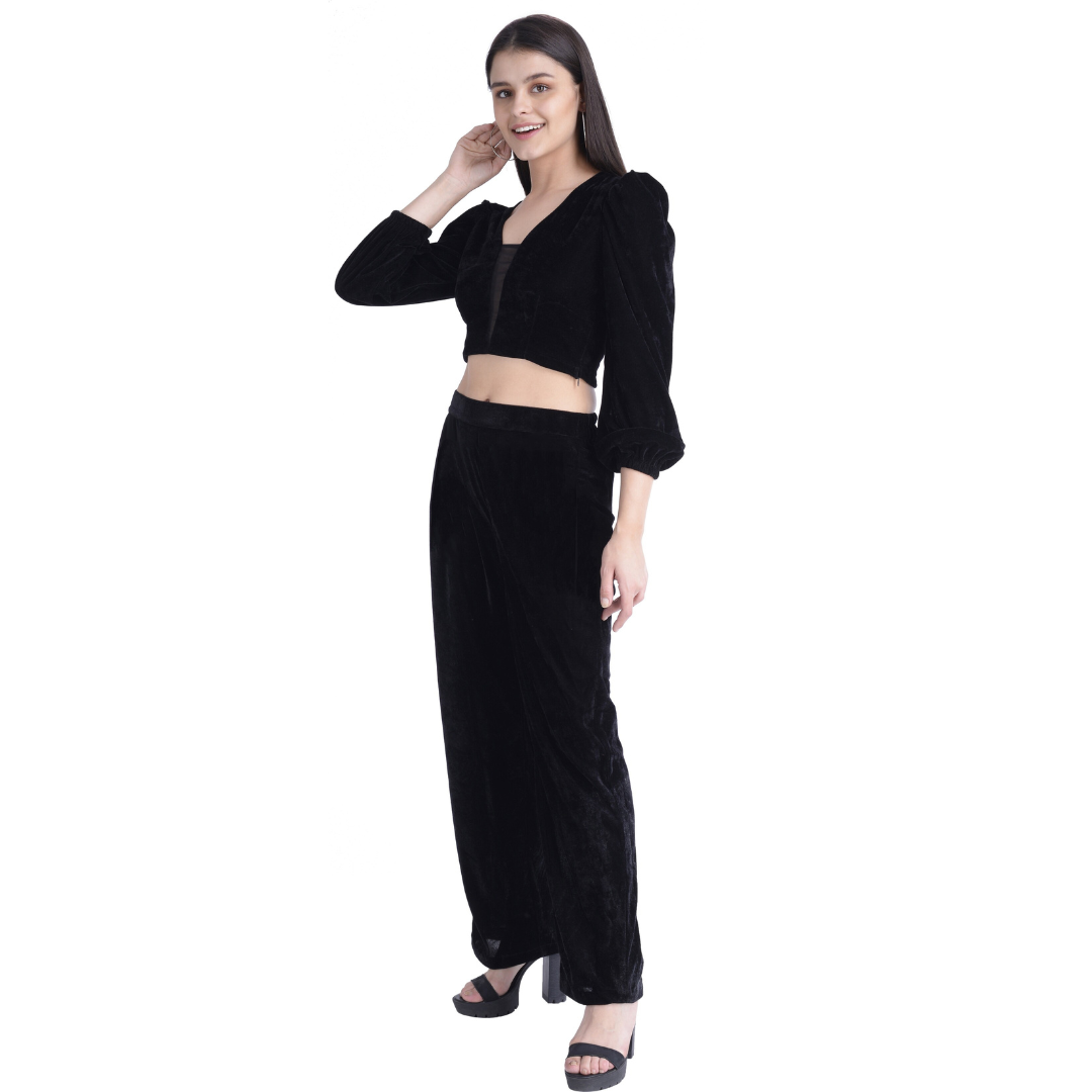 Velvet top and pant co-ord