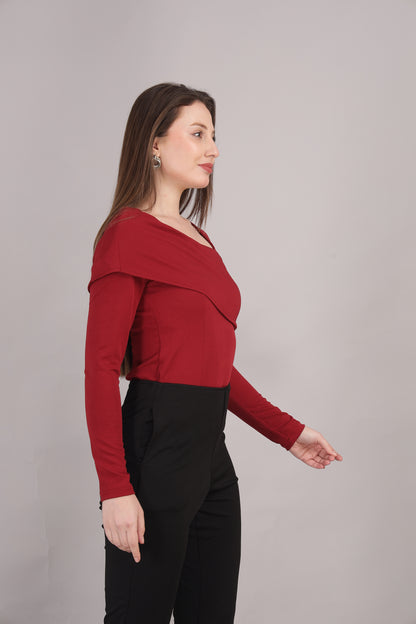 Maroon Crepe Top