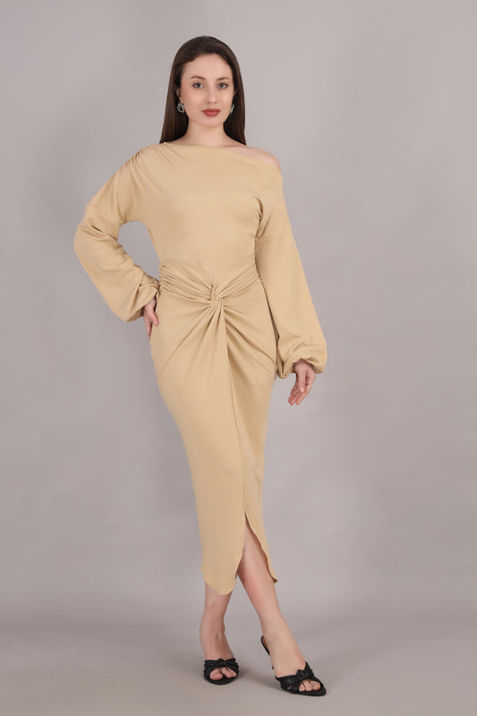 Beige Knot Dress