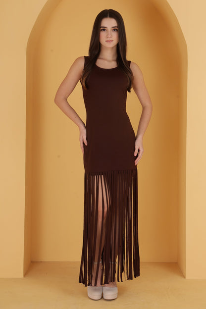 Brown Cutout Dress