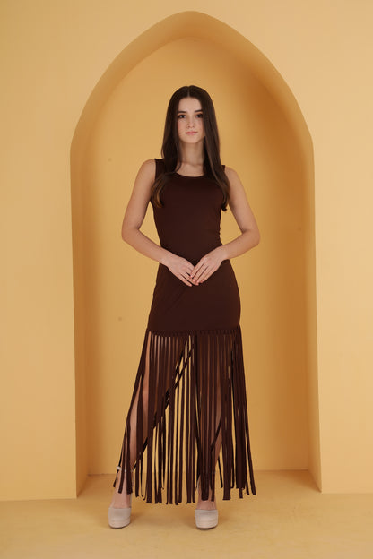 Brown Cutout Dress