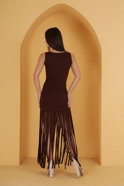 Brown Cutout Dress