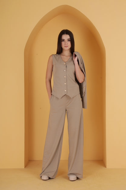 Rib 3 Piece button co-ord set