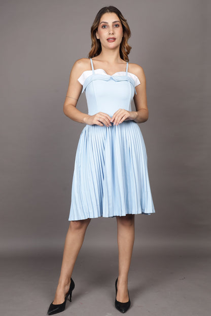 Blue Pleated dress