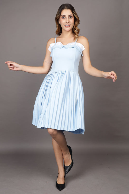 Blue Pleated dress
