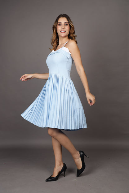 Blue Pleated dress