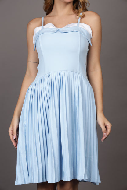 Blue Pleated dress