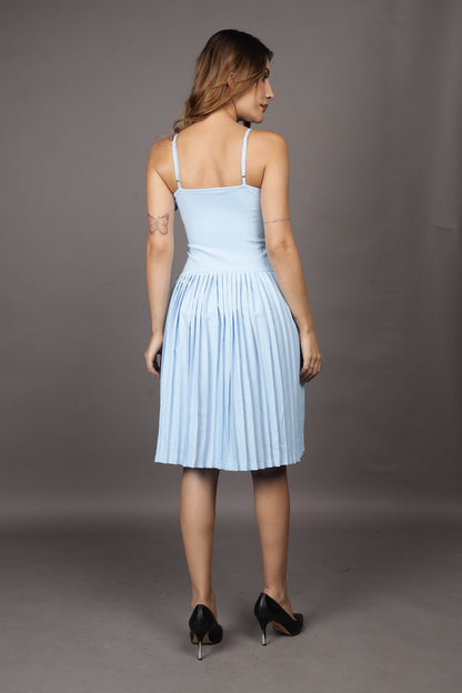 Blue Pleated dress
