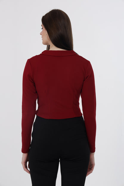 Maroon Front Tie Top