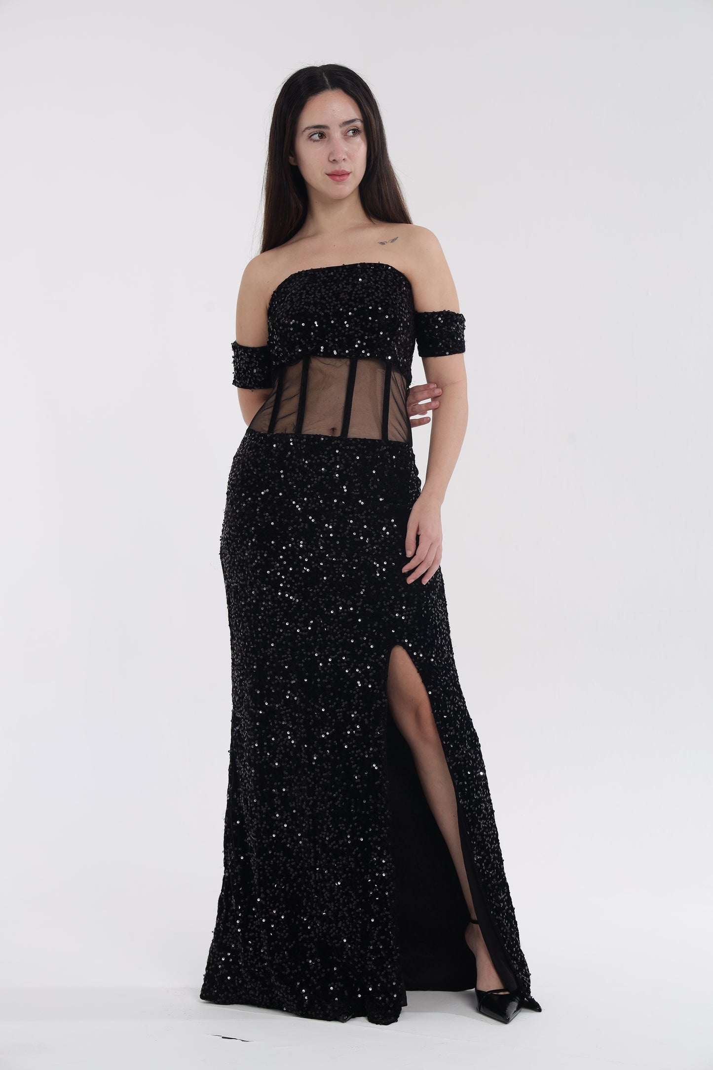 Black cocktail gown