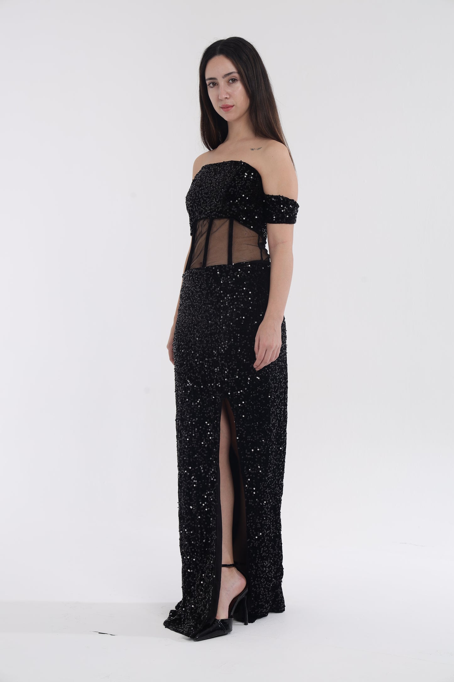 Black cocktail gown