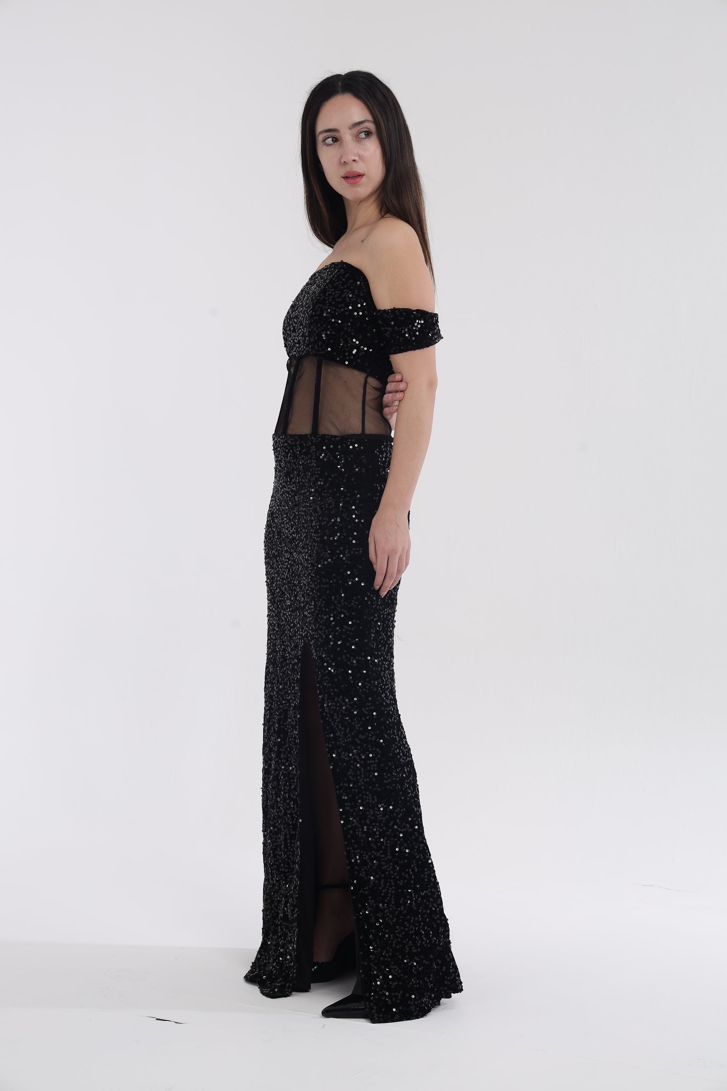 Black cocktail gown