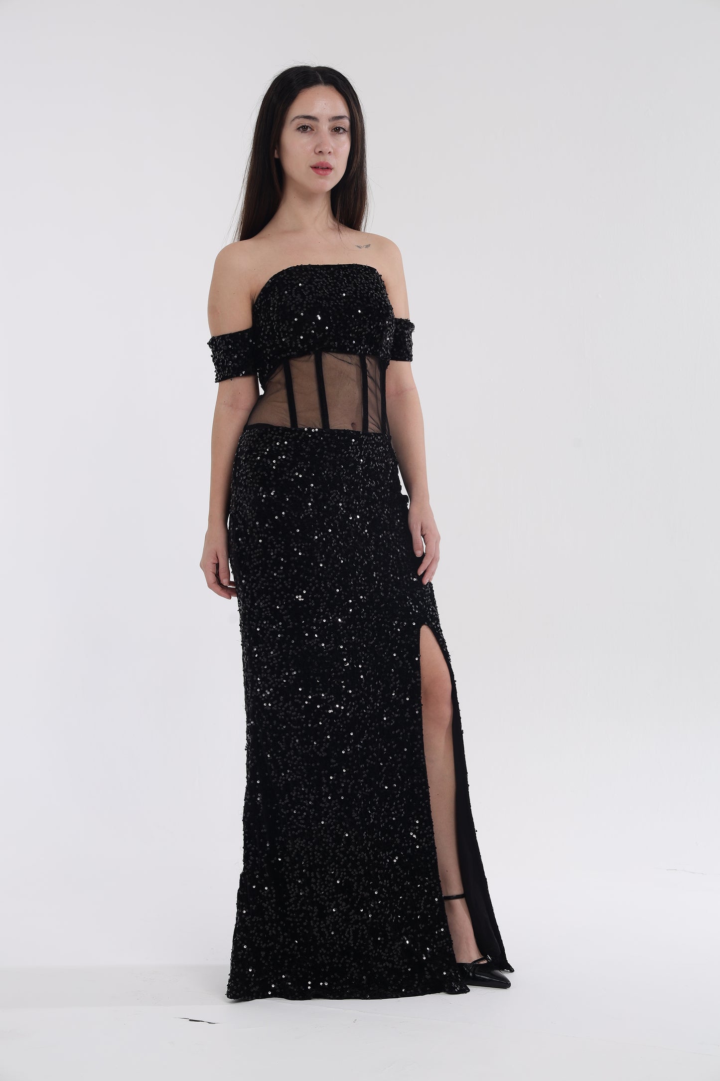 Black cocktail gown