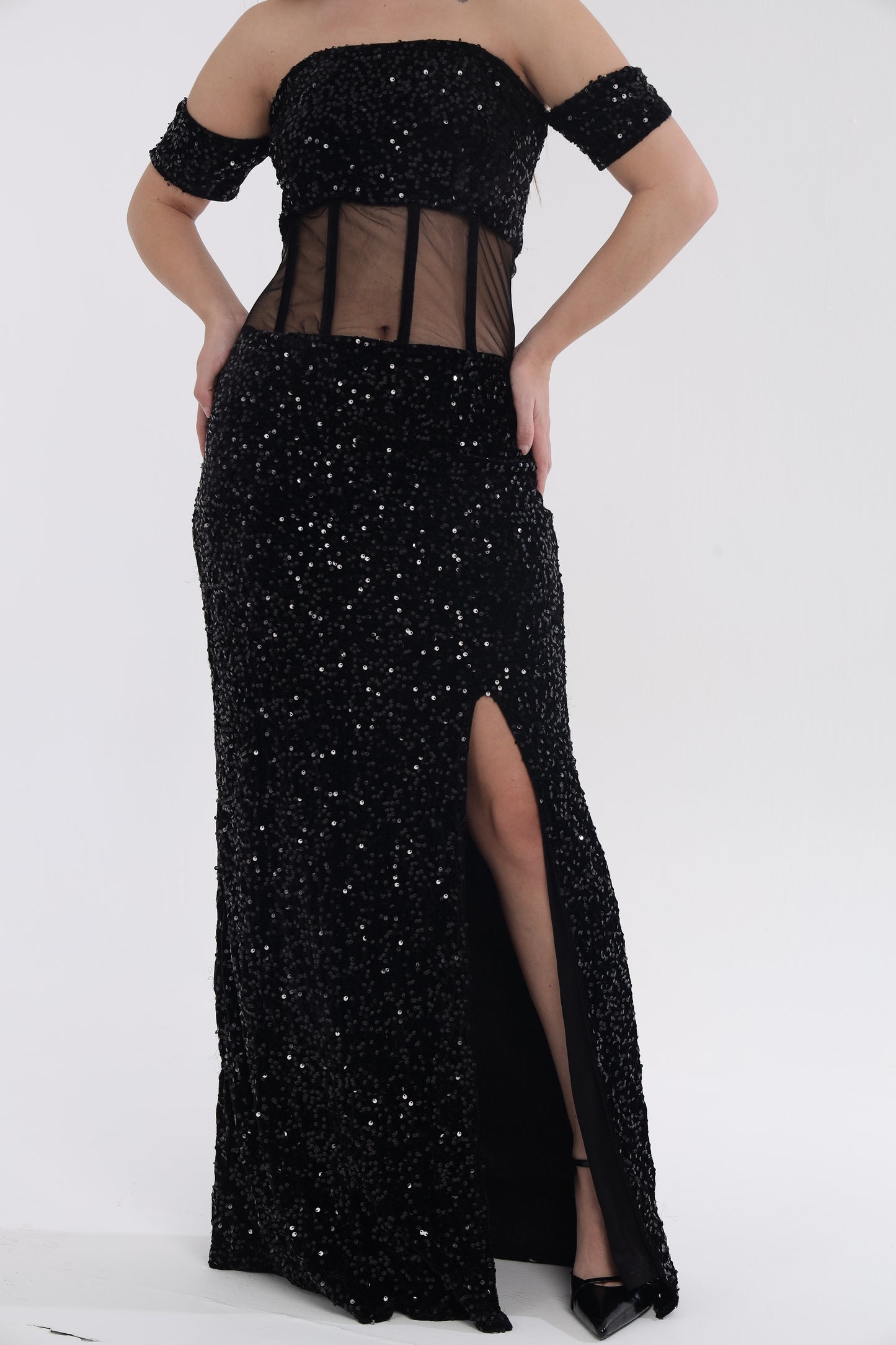 Black cocktail gown