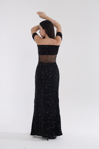 Black cocktail gown