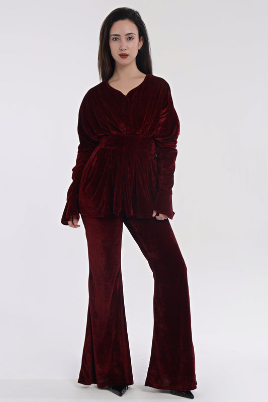 Velvet Multi frill top with pants