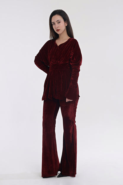 Velvet Multi frill top with pants