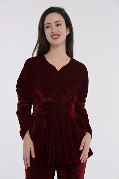 Velvet Multi Frill top