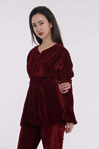 Velvet Multi Frill top