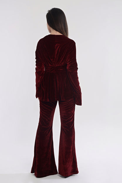 Velvet Multi frill top with pants