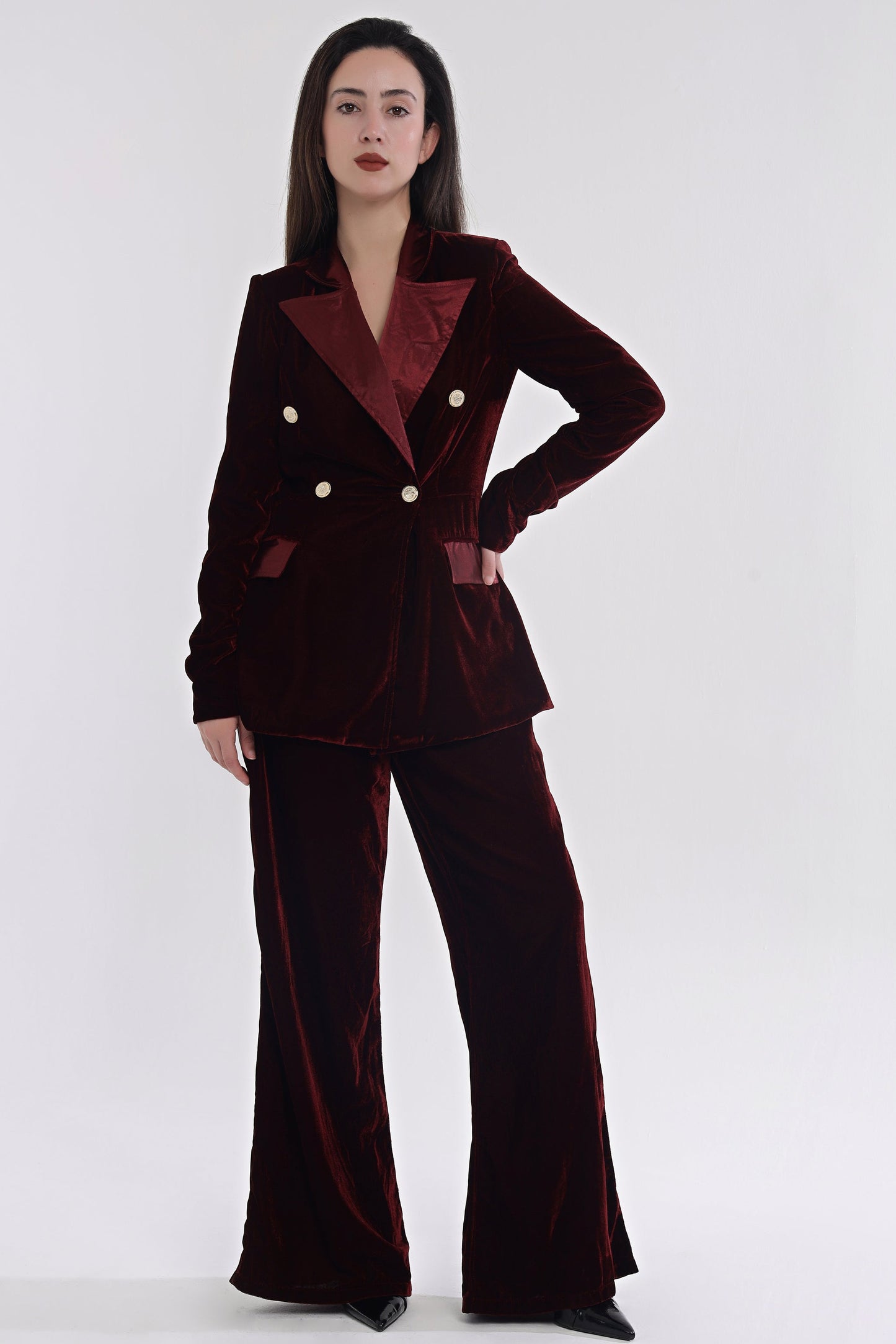 Velvet boss lady Suit set