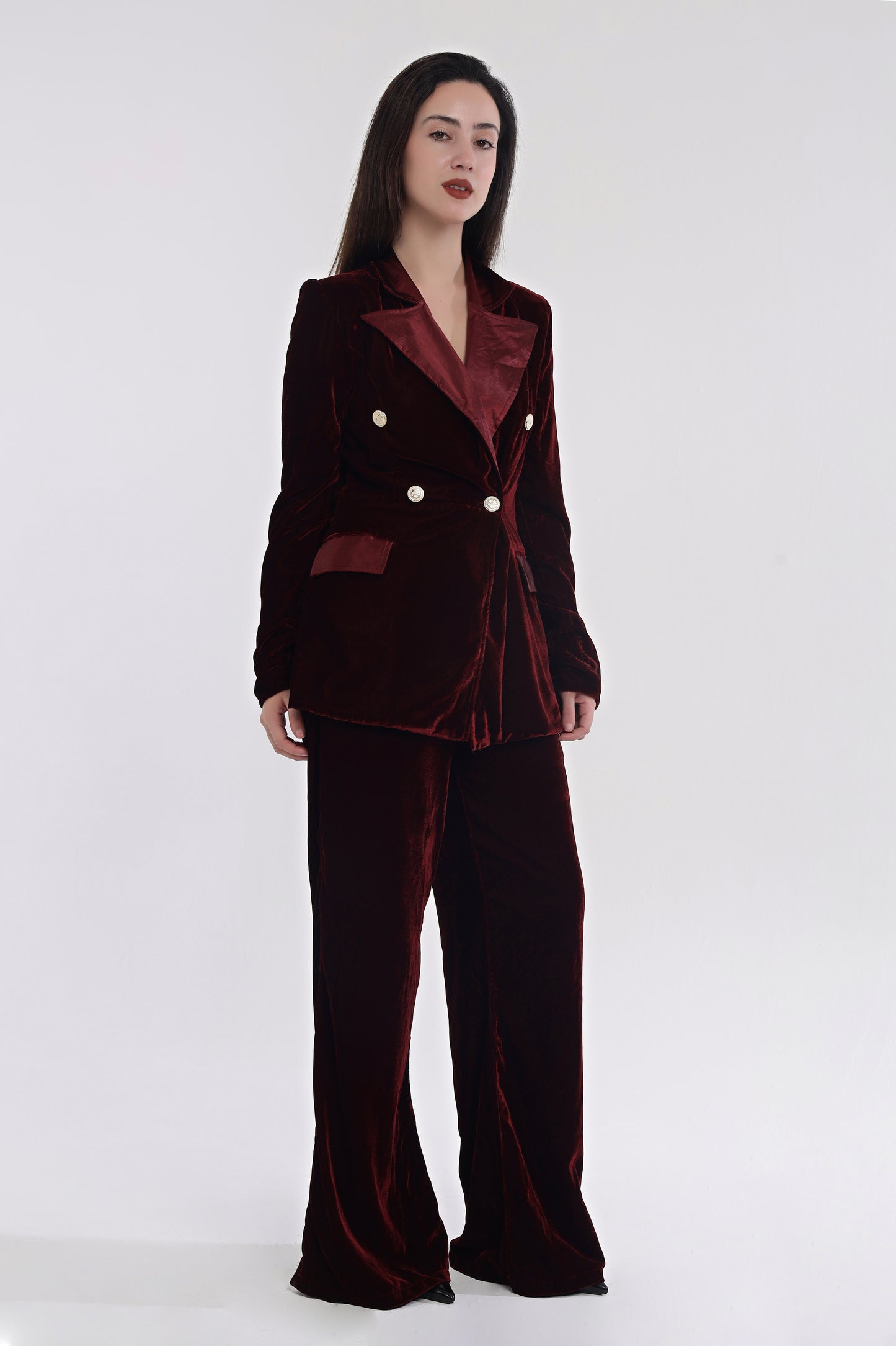 Velvet boss lady Suit set