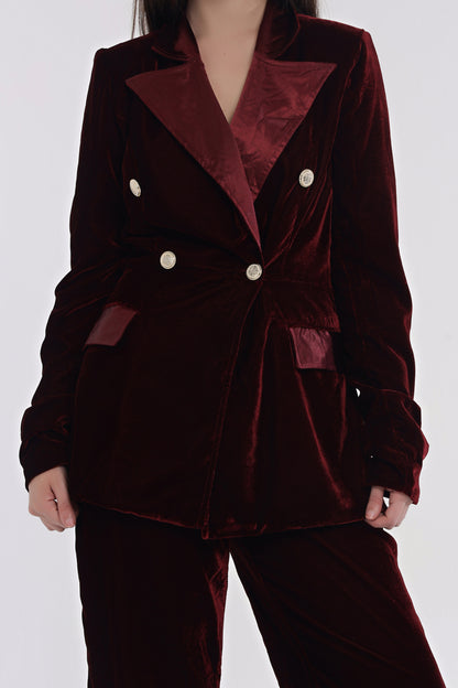 Velvet boss lady Suit set