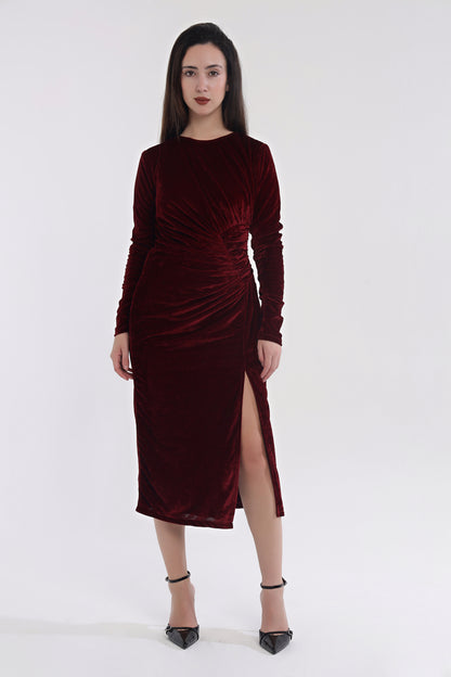 Velvet frill dress