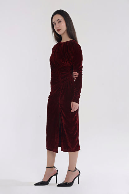 Velvet frill dress