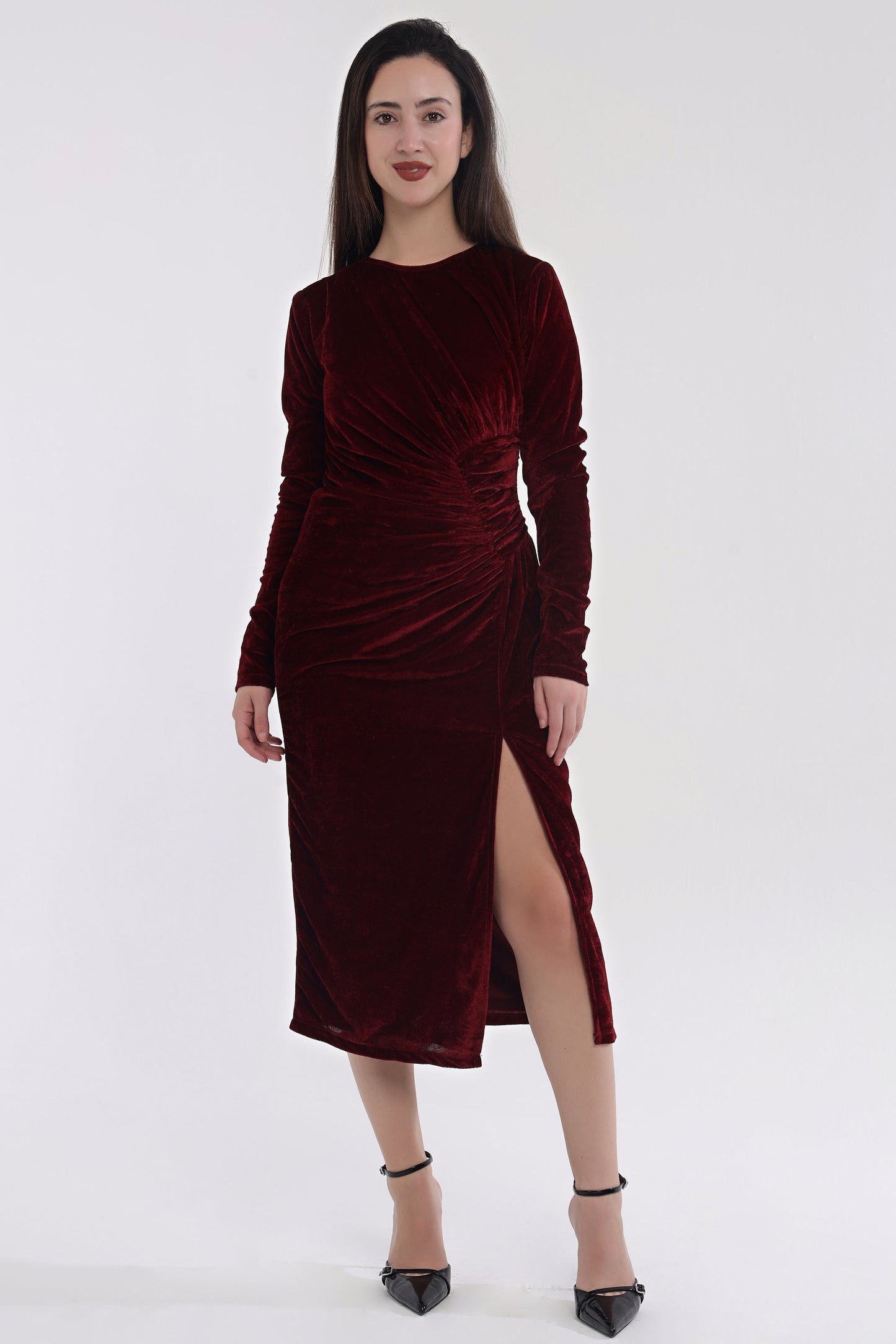 Velvet frill dress