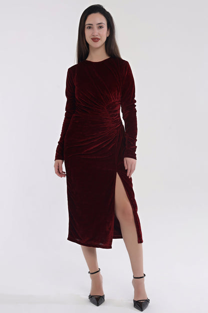 Velvet frill dress