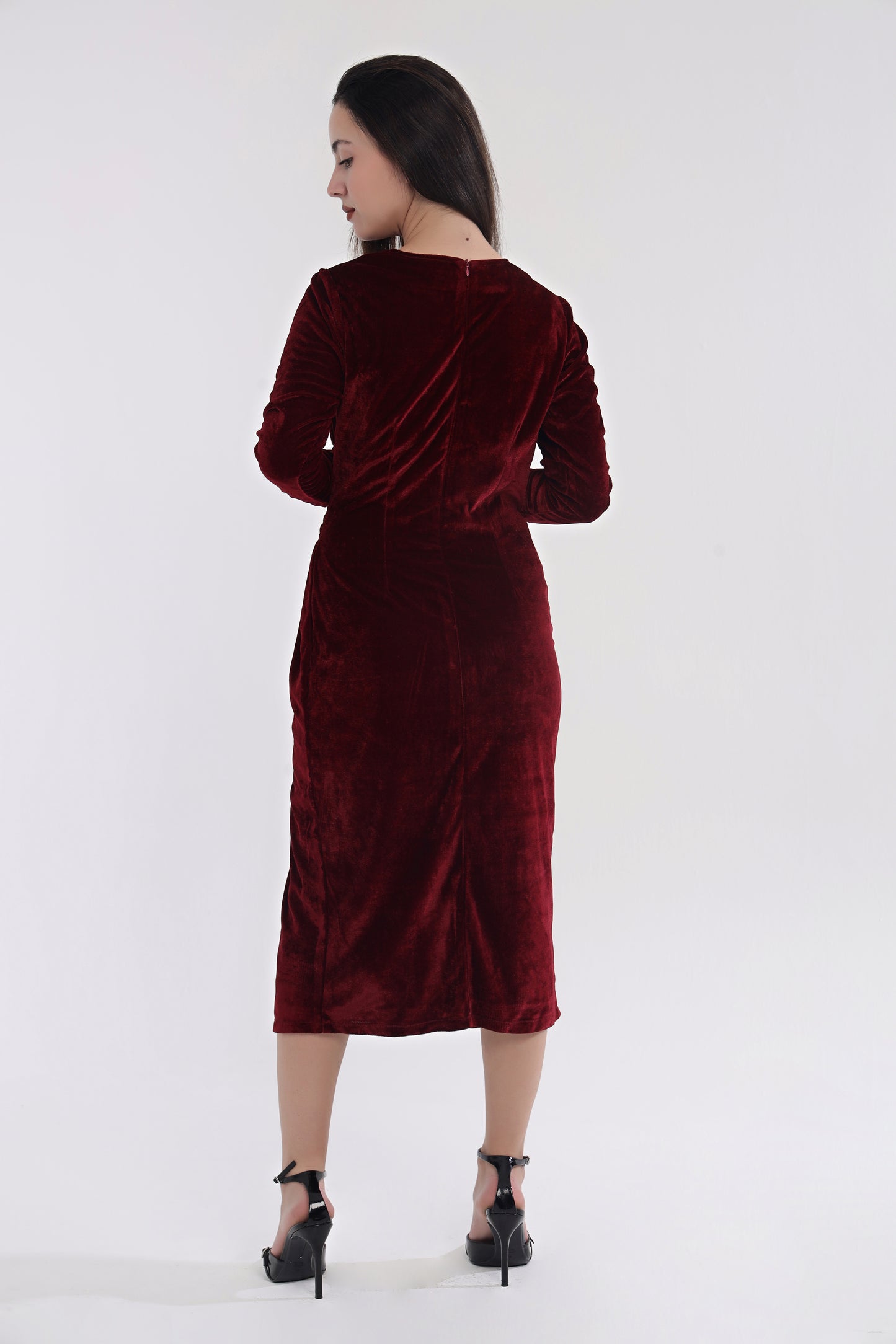 Velvet frill dress