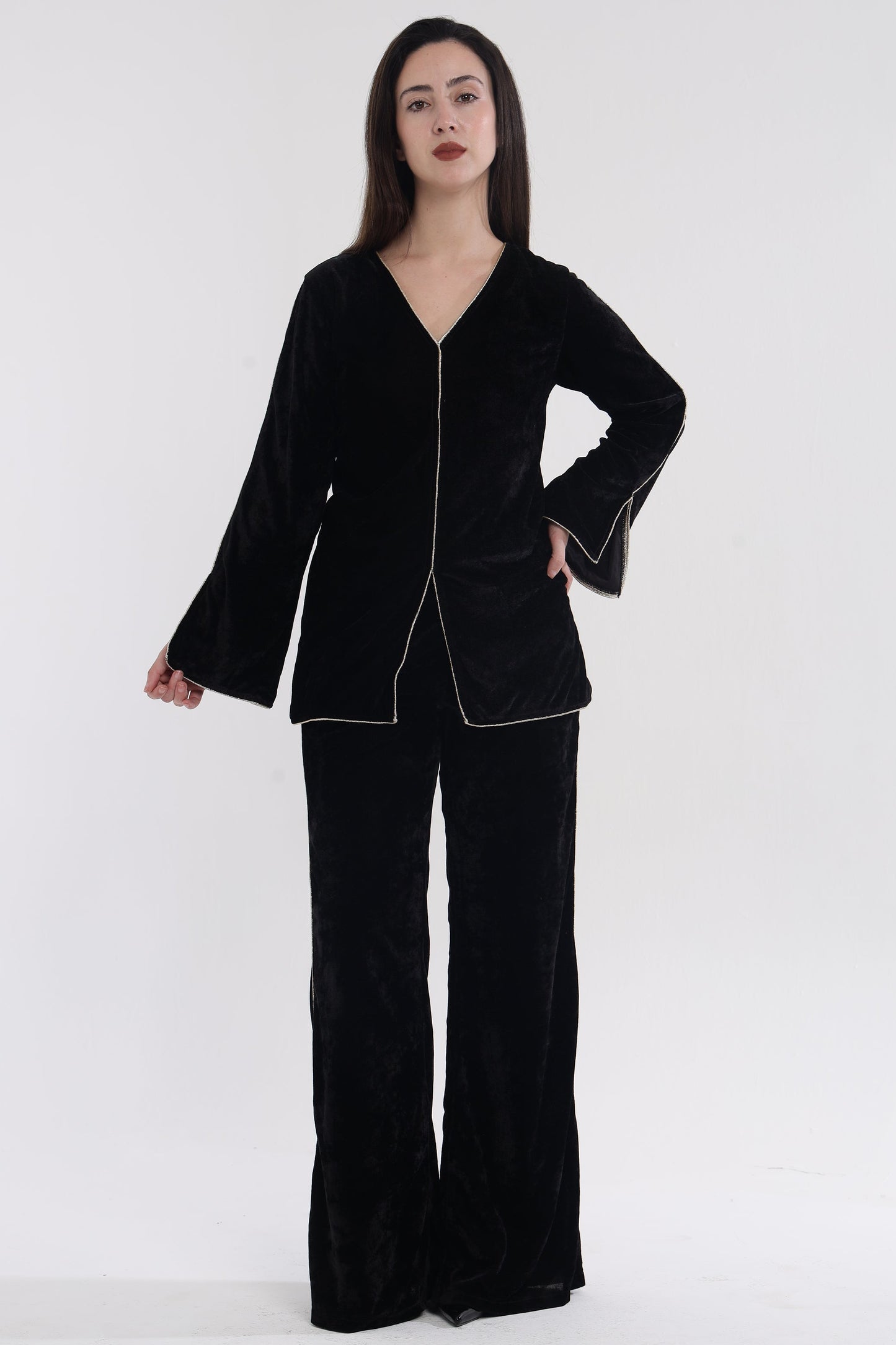 Black velvet Indo co-ord