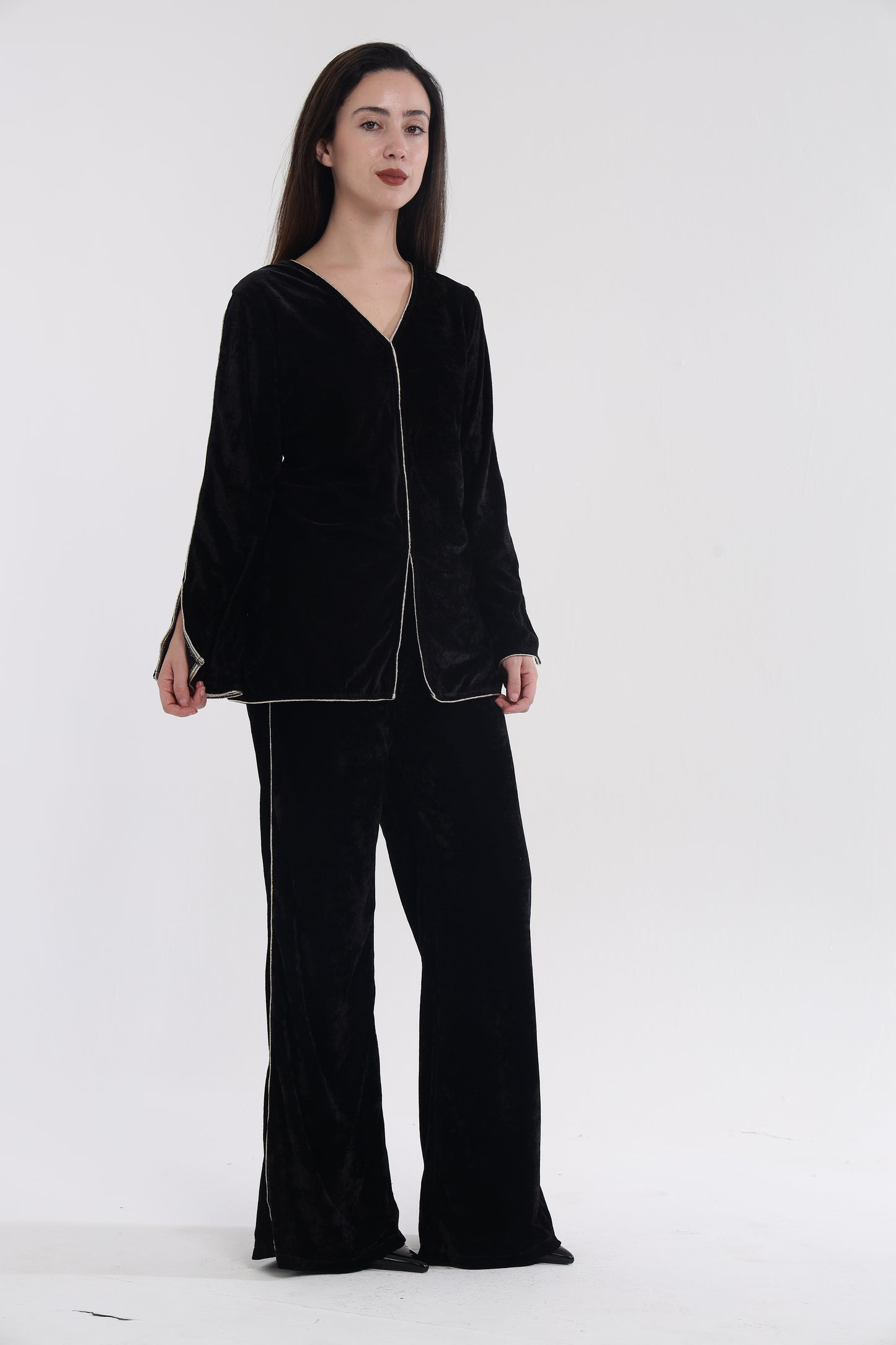 Black velvet Indo co-ord