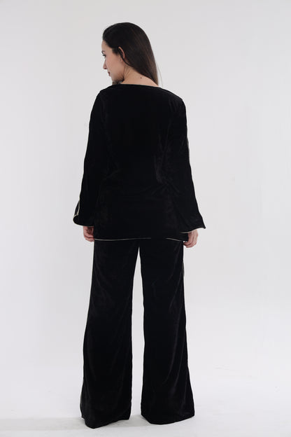 Black velvet Indo co-ord