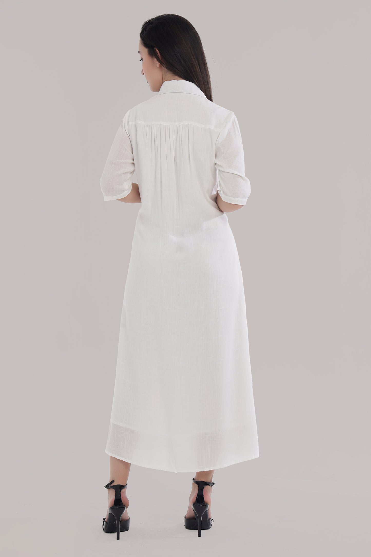 White button casual dress