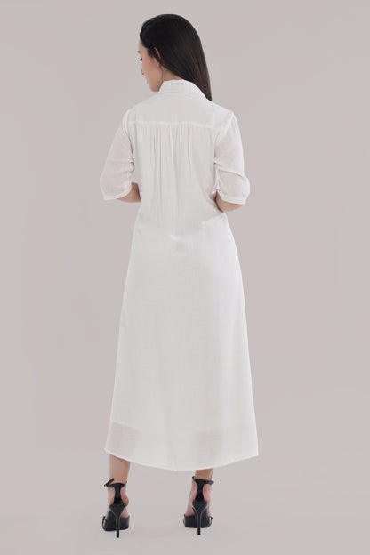 White button casual dress