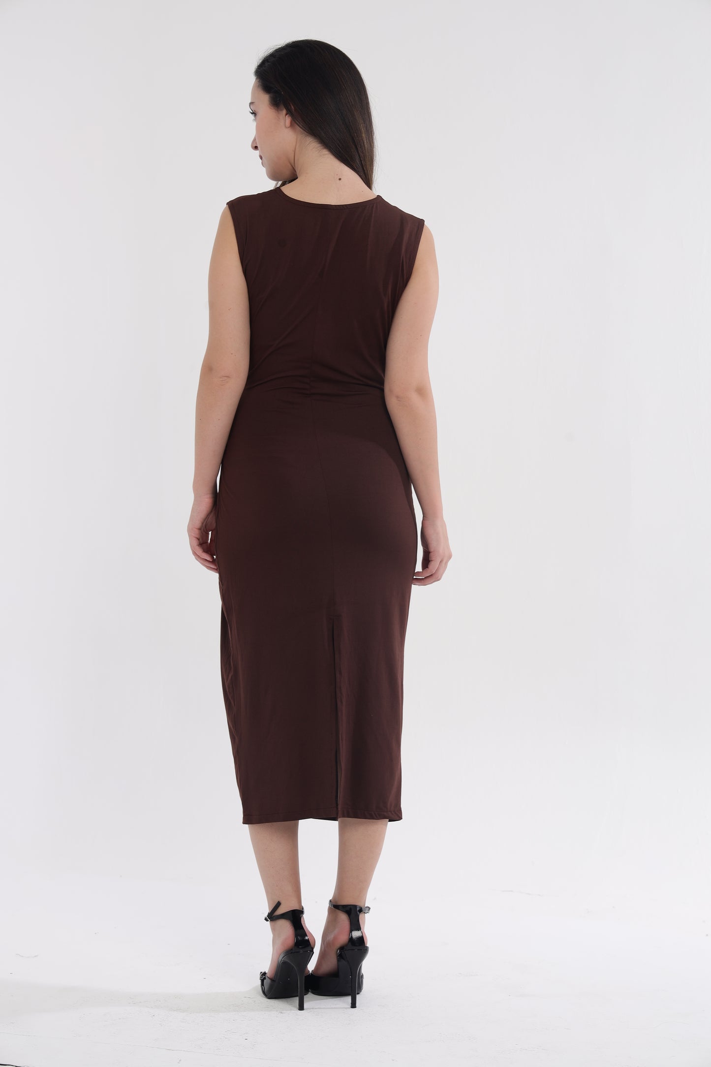 Brown midi dress