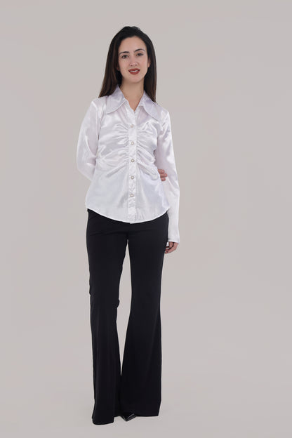 White satin shirt