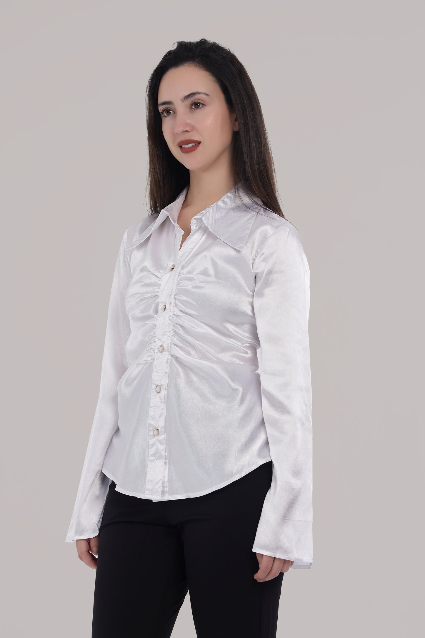 White satin shirt