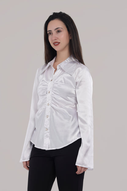 White satin shirt