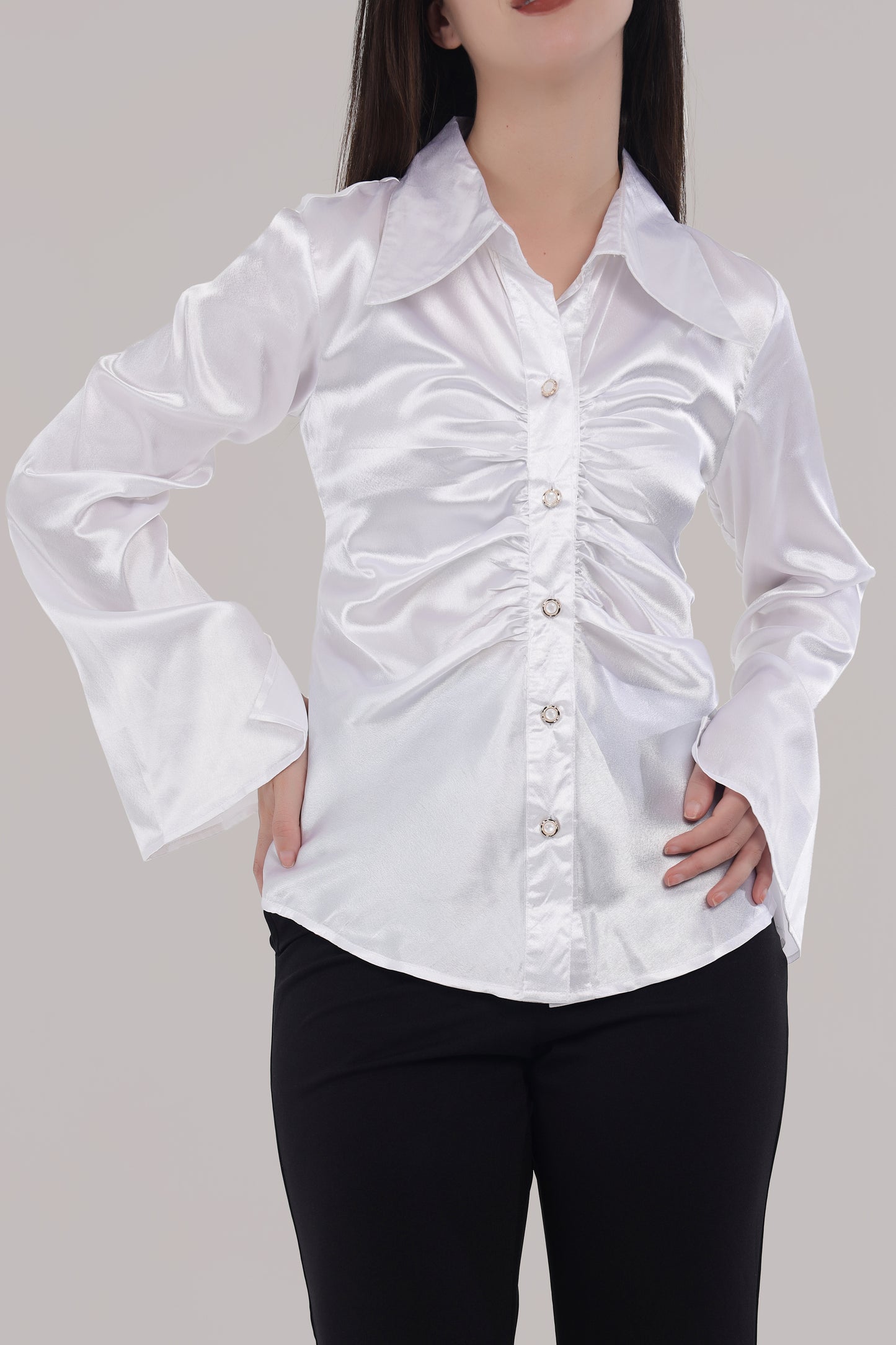 White satin shirt