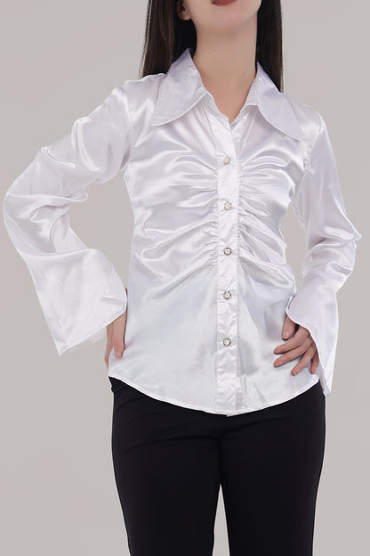 White satin shirt