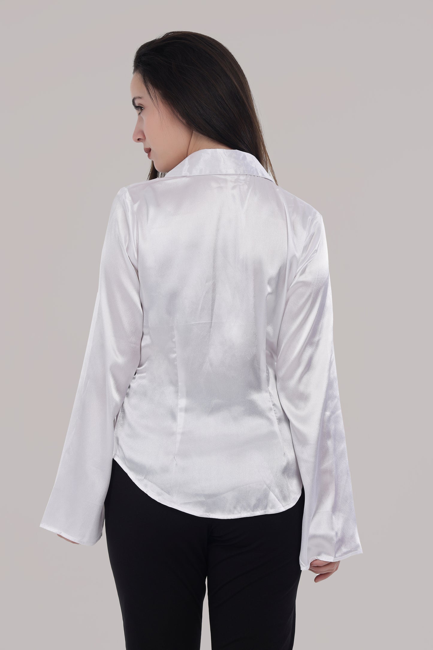 White satin shirt