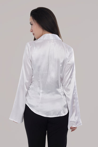 White satin shirt